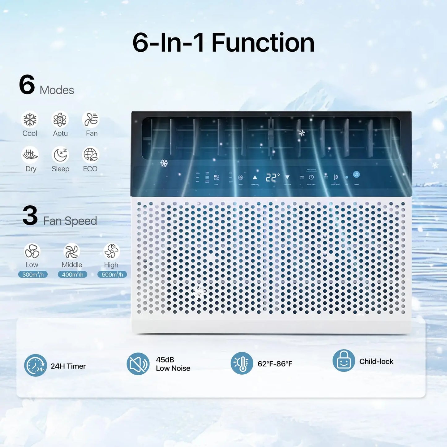 U-Shaped Window Air Conditioner - 12,000BTU